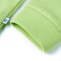 Kindertrui met capuchon 116 blauw en zachtgeel - thumbnail