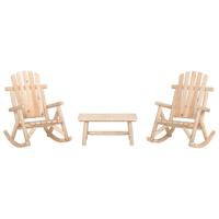 3-delige Loungeset massief vurenhout - thumbnail