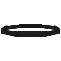 VidaXL Zandbak met bankjes achthoekig massief grenenhout zwart - thumbnail