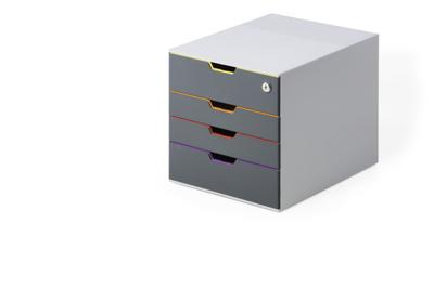 Durable VARICOLOR 4 SAFE - 7606 760627 Ladebox Grijs DIN A4, DIN C4, Folio, Letter Aantal lades: 4 Durable VARICOLOR 4 SAFE - 7606 760627 Ladebox Grijs DIN A4, DIN C4, Folio, Letter Aantal lades: 4