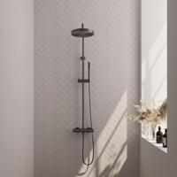 BRAUER Stripe Opbouw Thermostatische Regendouche - SET 01 - 25cm hoofddouche - staaf handdouche - doucheslang - gunmetal geborsteld PVD 5-GM-348 - thumbnail