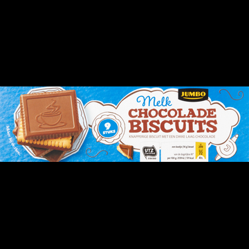 Jumbo Melkchocolade Biscuits 9 Stuks 125 g