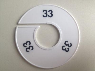 Maatring 11 cm wit/zwart 33