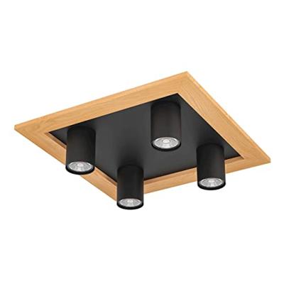 Eglo OpbouwspotValcasotto 1 zwart met hout - 900435