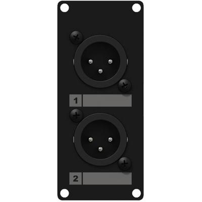 Caymon CASY126/B 2x XLR male naar terminal plaatje 1 space Caymon CASY126/B 2x XLR male naar terminal plaatje 1 space