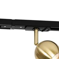 QAZQA Modern 1-fase railsysteem 5-lichts zwart met goud - Gissi - thumbnail