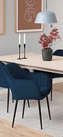 Sohome Eetkamerstoel 'Albin' Velvet, kleur Donkerblauw - thumbnail