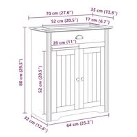 Wastafelkast BODO 70x35x80 cm wit - thumbnail