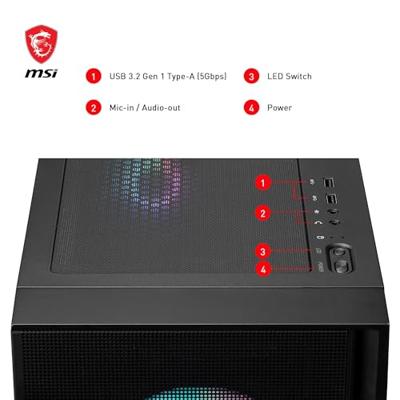 ATX Semi-toren doos MSI MAG FORGE 320R AIRFLOW Zwart Transparant
