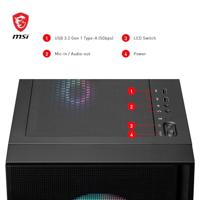 ATX Semi-toren doos MSI MAG FORGE 320R AIRFLOW Zwart Transparant - thumbnail