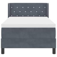 Boxspringbed met matras fluweel donkergrijs 90x190 cm - thumbnail