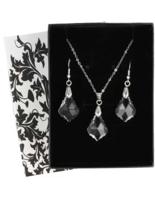 Feng shui blad hanger oorbellen set in leuk doosje voor balans - thumbnail