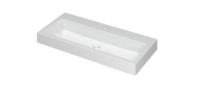 INK Wastafel Momento Polystone met 1 kraangat 100 cm x 45 cm x 9 cm Glans wit 3421031