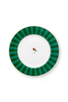 Pip Studio Love Birds Gebaksbord Strepen Groen 17cm - thumbnail