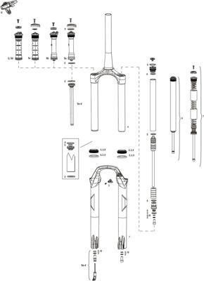 ROCKSHOX verende voorvork "recon silver rl" susp.fork rs recon sil.rl 120mm black