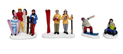 Snow Sports Polyresin 9cm 4 stuks Santaville - Santaville