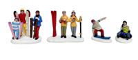 Snow Sports Polyresin 9cm 4 stuks Santaville - Santaville - thumbnail