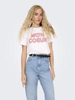 Only Onlariya Life Reg S/s Love Top Box Jrs T-shirt Korte Mouw Bright White Coeur - thumbnail