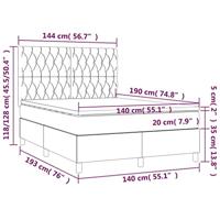 Boxspring met matras en LED stof crèmekleurig 140x190 cm - thumbnail