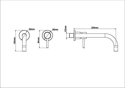 Slim Twenty eenhendel wastafel-afbouwdeel mat-zwart