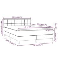 Boxspring met matras fluweel roze 140x210 cm - thumbnail