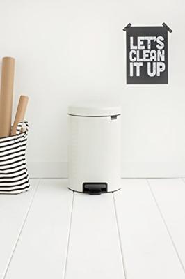 brabantia Newicon 111969 Pedaalemmer (groot) 12 l Staal (Ø x h) 251 mm x 411 mm Wit Met voetpedaal 1 stuk(s) - thumbnail