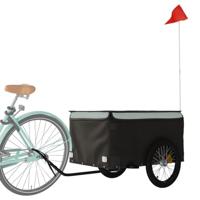 Fietstrailer 45 kg ijzer zwart en grijs - thumbnail
