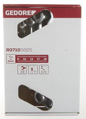 Gedore R07105005 | Ringratel-steeksleutelset | SW 8 - 19 mm | 5-delig - 3300849