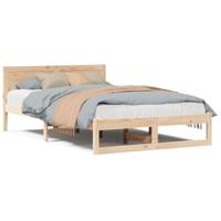 Bedframe met hoofdeinde Naturel 120 x 200 cm Massief grenenhout - thumbnail