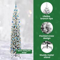 VidaXL Kunstkerstboom groen 210 cm pvc en staal en kunststof - thumbnail