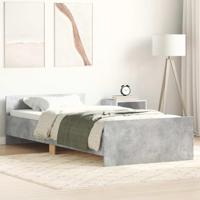 Bedframe bewerkt hout betongrijs 90x200 cm - thumbnail