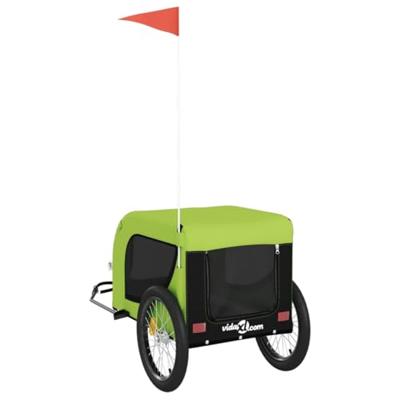 VidaXL Hondenfietstrailer oxford stof en ijzer groen en zwart - thumbnail