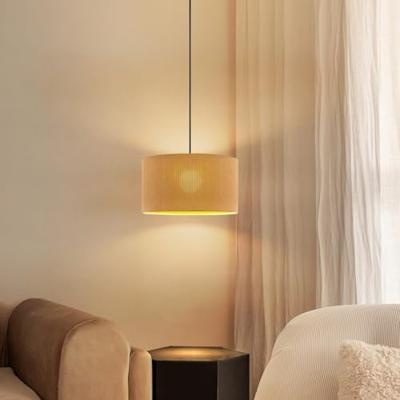Scandinavische stijl Hanglamp - Corduroy Lampenkap - Cilinder - Karamel - ø40 x 126 cm - E27 Fitting - Geschikt voor Woonkamers en slaapkamers - Inclusief 1 meter kabel