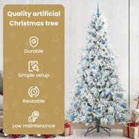 VidaXL Kunstmatige inklapbare kerstboom wit 240 cm pe en pvc - thumbnail