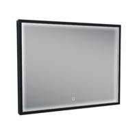 Avi spiegel rechthoek met LED, dimbaar en spiegelverwarming 80 x 60 cm mat zwart - thumbnail