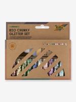 Set van 10 Chunky BIO Glitter FOLIA met lijm meerkleurig - thumbnail