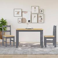 Eetkamerstoelen 2 st Panama 40x46x90 cm grenenhout grijs - thumbnail