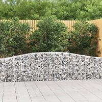 VidaXL Schanskorf gewelfd 400x30x60/80 cm gegalvaniseerd ijzer - thumbnail