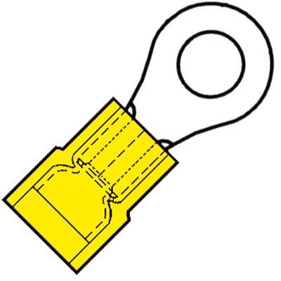 Geïsoleerde Super Ringkabelschoen M4 voor draad 4,0-6,0 mm2 100 stuks klemko 101593