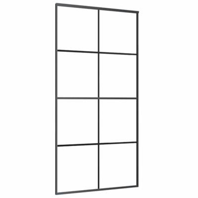 Schuifdeur met beslag 102,5x205 cm ESG-glas en aluminium - thumbnail