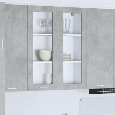 Hangkast Riga Beton Grijs 80 x 31 x 100 cm Bewerkt hout