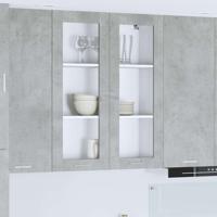 Hangkast Riga Beton Grijs 80 x 31 x 100 cm Bewerkt hout - thumbnail