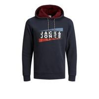 JACK & JONES CORE hoodie met logo donkerblauw - thumbnail