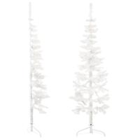 VidaXL Kunstkerstboom half met standaard smal 120 cm wit - thumbnail