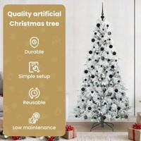 VidaXL Kunstmatige inklapbare kerstboom wit 210 cm pe en pvc - thumbnail