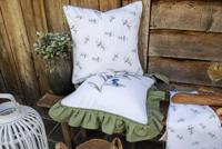 Clayre & Eef Tafelkleed 150x150 cm Wit Katoen Olijven Tafellaken - thumbnail