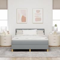 Boxspringbed met matras Lichtgrijs 160 x 200 cm Stof - thumbnail