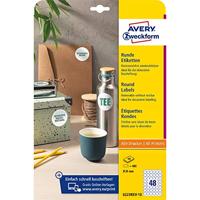 Avery Zweckform ronde etiketten, diameter 30 mm, wit, afneembaar, 480 etiketten, 10 vellen - thumbnail