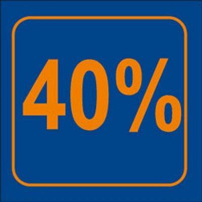 Raambiljet 40% , afmeting 24x23 cm.