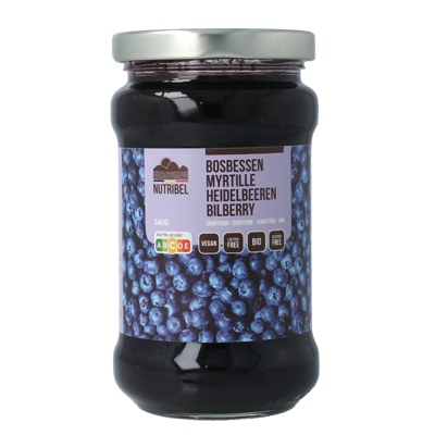 Nutribel Bosbessen confituur bio 340 Gram Nutribel Bosbessen confituur bio 340 Gram